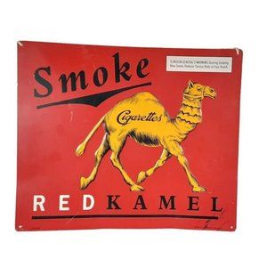Vintage Cigarette Red Smoke Kamel Tin Sign R J Reynolds Tobacco Company …